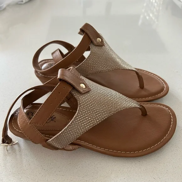 Euro Soft Brown Strappy Sandals - Picture 2 of 4